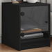 Bedside Cabinets with Glass Doors 2 pcs Black 35x37x42 cm. Available at Crazy Sales for $109.95