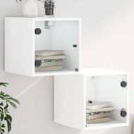 Detailed information about the product Bedside Cabinets with Glass Doors 2 pcs White 35x37x35 cm