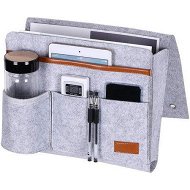 Detailed information about the product Bedside Storage Organizer For Remotes Phone Glasses (Grey)