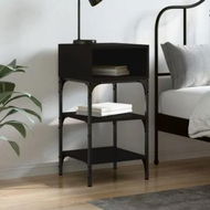 Detailed information about the product Bedside Table Black 35x34.5x70 cm Engineered Wood