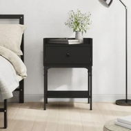 Detailed information about the product Bedside Table Black 40.5x31x60 cm Engineered Wood