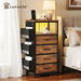 Bedside Table Dresser Chest LED Nightstand Lamp End Cabinet Stand Unit Storage Drawers Shelf Fabric Bags Wooden Bedroom Furniture USB Charging Station. Available at Crazy Sales for $149.95