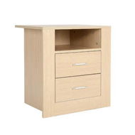 Detailed information about the product Bedside Table Side Storage Cabinet Nightstand Bedroom 2 Drawer 1 Shelf ZURI OAK