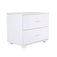 Detailed information about the product Bedside Table Side Storage Cabinet Nightstand Bedroom 2 Drawer Legs ETTA WHITE