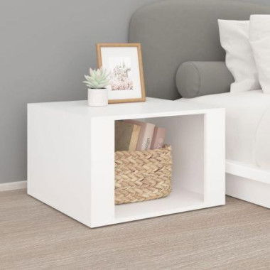 Bedside Table White 57x55x36 Cm Engineered Wood