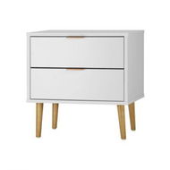 Detailed information about the product Bedside Tables 2 Drawers Side Table Nightstand Storage Cabinet White