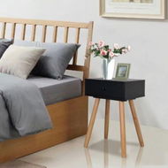 Detailed information about the product Bedside Tables 2 Pcs Solid Pinewood 40x30x61 Cm Black