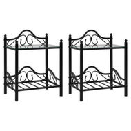 Detailed information about the product Bedside Tables 2 Pcs Steel And Tempered Glass 45x305x60 Cm Black