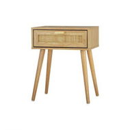 Detailed information about the product Bedside Tables Drawers Rattan Wood Storage Cabinet Nightstand Bedroom