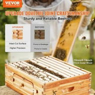 Detailed information about the product Bee Hive Medium Box Starter Kit, 100% Beeswax Coated Natural Cedar Wood, Langstroth Beehive Kit with 10 Frames and Foundations, Transparent Acrylic Bee Windows for Beginners and Pro Beekeepers