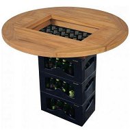 Detailed information about the product Beer Crate Tabletop Teak 70 cm
