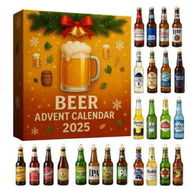 Detailed information about the product Beer Lover's Christmas Advent Calendar Box Set, 24Pcs 2D Flat Festive Holiday Countdown Calendar with 24 Unique Surprise Gifts for Men, Women