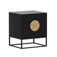 Detailed information about the product Belmonte Fluted Bedside Table in Black