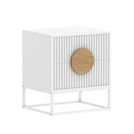 Detailed information about the product Belmonte Fluted Bedside Table in White