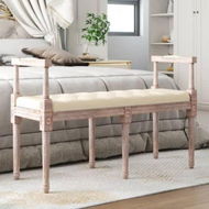 Detailed information about the product Bench Beige 110x40x70 Cm Linen