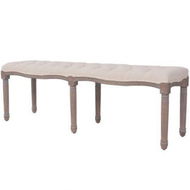 Detailed information about the product Bench Linen Solid Wood 150x40x48 Cm Cream White