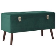 Detailed information about the product Bench With Storage Compartment Green 80 Cm Velvet