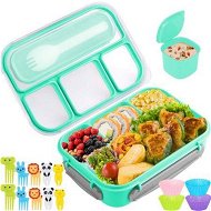 Detailed information about the product Bento Box For Kids Lunch Box 4 Compartments (with Mini-Containers Fruit Picks Silicone Muffin Cup) Adult Leakproof Bento Lunch Box For School (Green)