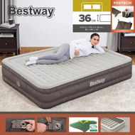 Detailed information about the product Bestway Fortech Snugable Top Airbed Blow Up Inflatable Air Mattress Queen Bed Camping 203x152x36cm with Built-in Pump Antimicrobial Coating