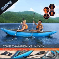 Detailed information about the product Bestway Inflatable Kayak 3.31 m x 88cm Blow up Canoe Watercraft Boat Cove Champion 2 Paddles Blue