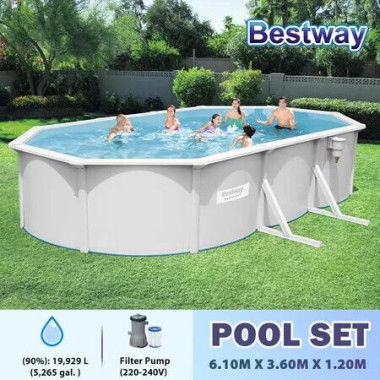 Bestway Premium Pool Set Above Ground Luxury Swimming Bath Spa Oval