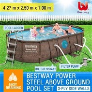 Detailed information about the product Bestway Steel Frame Above Ground Swimming Pool Filter Pump 4.27 x 2.5 x 1M