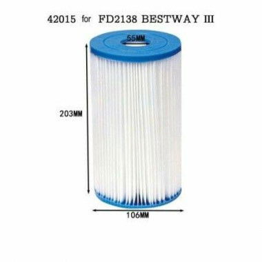 Bestway Swimming Pool Filter Pump Replacement Cartridge Type III 42015 For FD2138 (2 Pack)