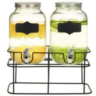 Detailed information about the product Beverage Dispensers 2 pcs with Stand 2 x 4 L Glass