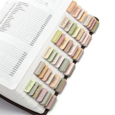 Bible Tabs, 75 Boho Theme Laminated Tabs for Women and Men, Study Bible Index, Book Labels