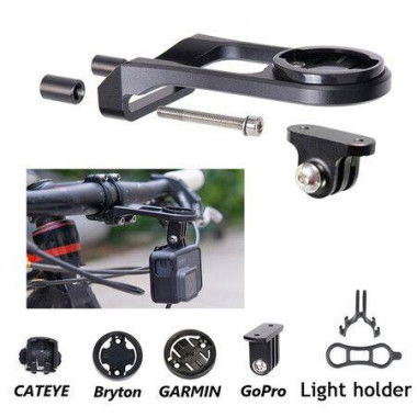 Bicycle Computer Camera Holder Front Mount For IGPSPORT Garmin Bryton Wahoo GoPro Phone Etc Color Black