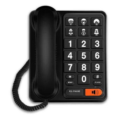Big Button Telephone Loud Corded Landline Phone for Seniors, Visually Impaired, or People with Dementia