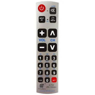 Big Button Universal Remote Control A-TV2,Initial Setting for LG,Vizio,Sharp,Zenith,Panasonic,Philips,RCA - Put Battery to Work,No Program Needed