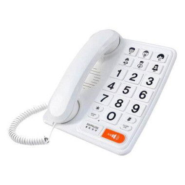 Big Buttons Phone for Seniors, Corded Telephone for Elderly for Living Alone, Hearing lmpaired, House Phones (White)