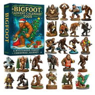 Detailed information about the product Bigfoot Adventure Calendar 2025, 24 Days Holiday Countdown Calendar with 3D Festive Bigfoot Figurines, Christmas Advent Calendar for Tree Decor