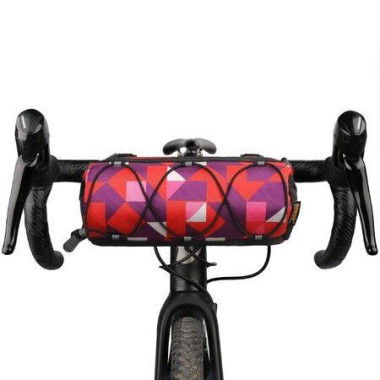 Bike Handlebar Bag Bicycle Front Bag Frame Storage Roll Bag Mountain Road Bikes Commuter Shoulder Bag (Camouflage Red)