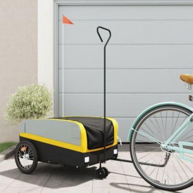 Bike Trailer Black and Yellow 45 kg Iron