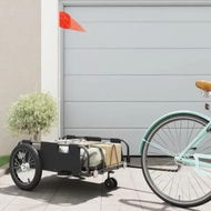 Detailed information about the product Bike Trailer Black Oxford Fabric and Iron