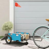 Detailed information about the product Bike Trailer Blue Oxford Fabric and Iron