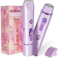 Detailed information about the product Bikini Trimmer for Women 2 in 1 Hair Removal Waterproof Electric Razors, Electric Hair Trimmer Shaver for Women for Underarms Legs 1 Pcs Purple