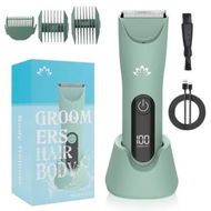 Detailed information about the product Bikini Trimmer for Women, Body and Facial Hair Trimmer Rechargeable Electric Razors with LCD Display, IPX7 Waterproof Wet/Dry Use Green
