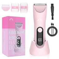 Detailed information about the product Bikini Trimmer for Women, Body and Facial Hair Trimmer Rechargeable Electric Razors with LCD Display, IPX7 Waterproof Wet/Dry Use Pink