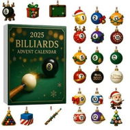 Detailed information about the product Billiards Themed Advent Countdown Calendar Blind Box 24 Day Countdown Ideal For Christmas Tree Decorations 2D Flat Acrylic Festive Events