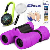 Detailed information about the product Binoculars Toy for Boys and Girls, Magnifying Glass with Compass Outdoor Adventure Exploration Gift (Purple)