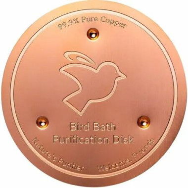 Bird Bath Copper Disk,0.6mm Reinforced 99.99% Pure Copper Cleaning Disk with Triple-Point Support for Physical Safe Clean Water All-Season