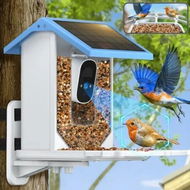 Detailed information about the product Bird Feeder Camera Solar Powered Smart Outdoor 4MP HD Video Auto Capture Real Time Notifications Gift Idea Blue