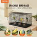 Bird Flight Cage with Divider 18 in Small Metal Parakeet Cage Black. Available at Crazy Sales for $129.95