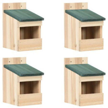 Bird Houses 4 Pcs 12x16x20 Cm Firwood