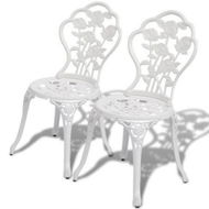 Detailed information about the product Bistro Chairs 2 Pcs Cast Aluminium White