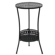 Detailed information about the product Bistro Table Vintage Style Round Metal 40x70 Cm Black