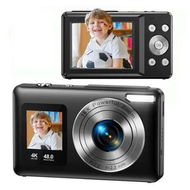 Detailed information about the product Black 4K HD Digital Camera Portable Dual Screen Travel Photography Kids & Girls Gift Student Camera (32G Memory Card Included)
